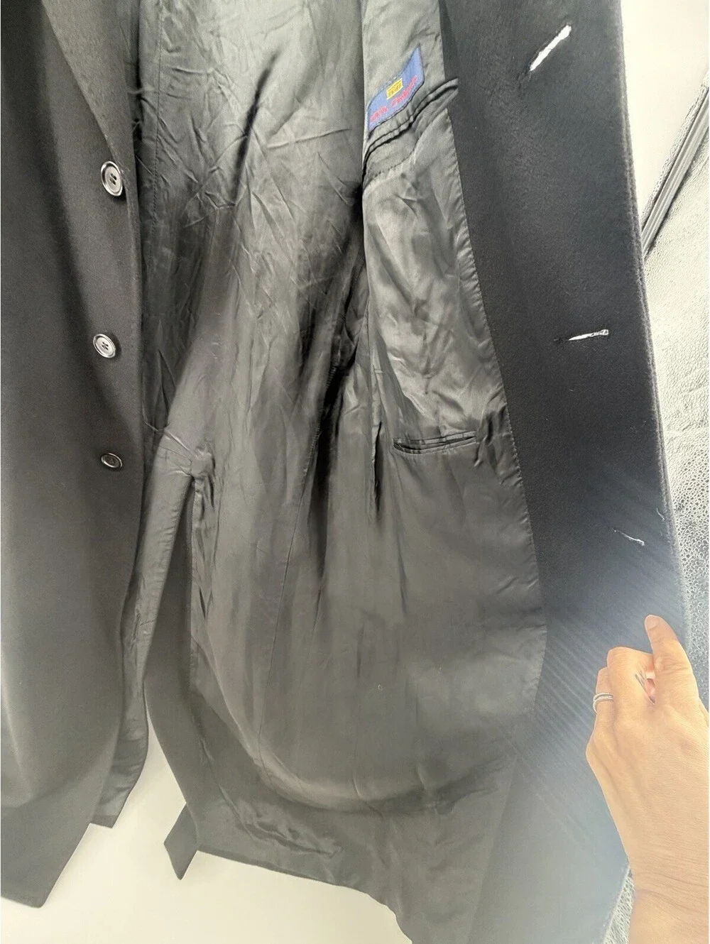 Via dei Giubbi Milano 100% Cashmere Overcoat Men’s Black Made in Italy